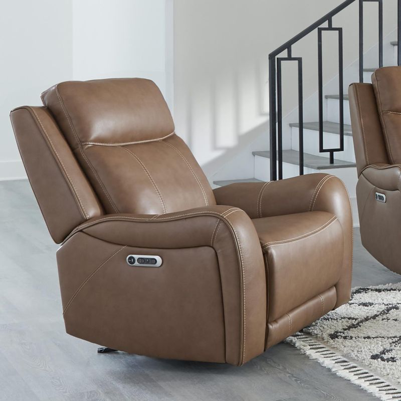 HAYWOOD LEATHER POWER RECLINER - BUTTERNUT