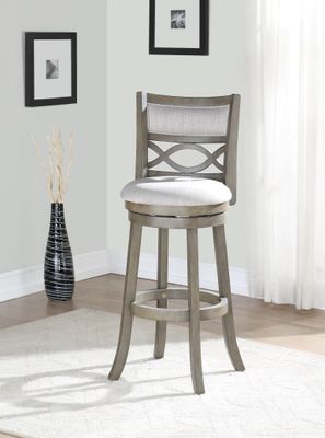 MANCHESTER 29&quot; BAR STOOL W/FABRIC CUSHIONS-GRAY