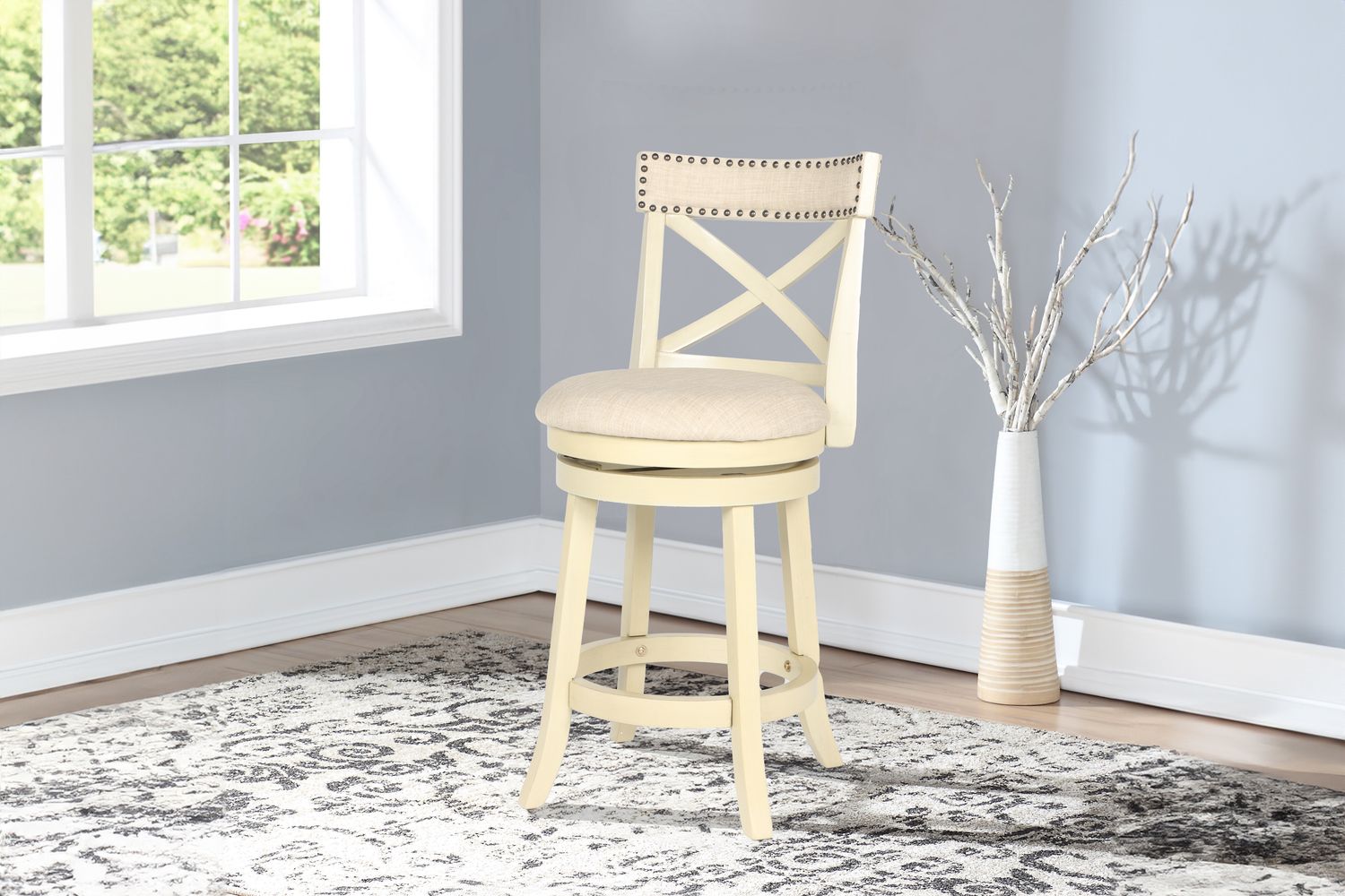 YORK 24&quot; COUNTER STOOL-WHITE