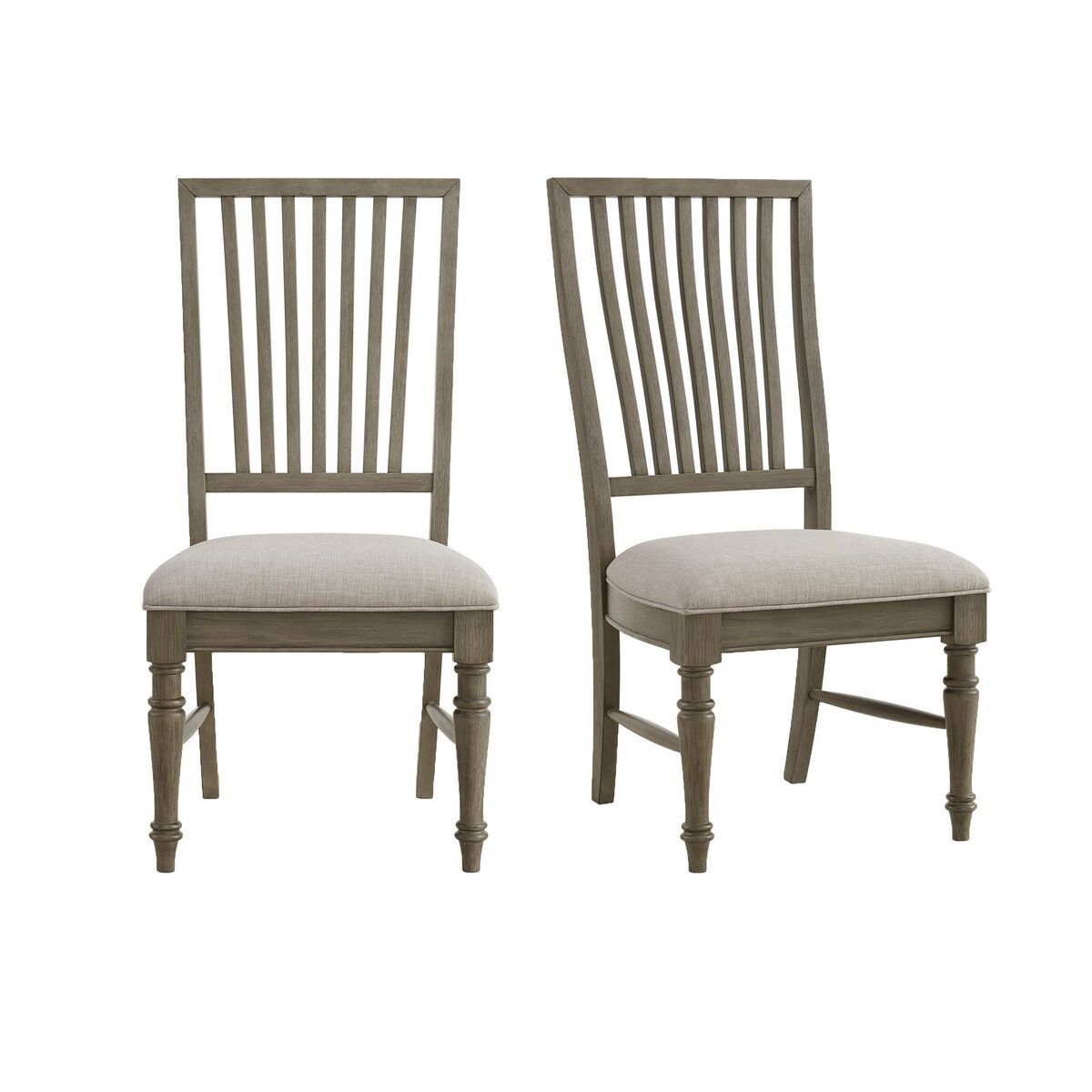 KINGS COURT DINING SIDE CHAIR WITH TAUPE FABRIC IN GREY (2 PER CARTON)
