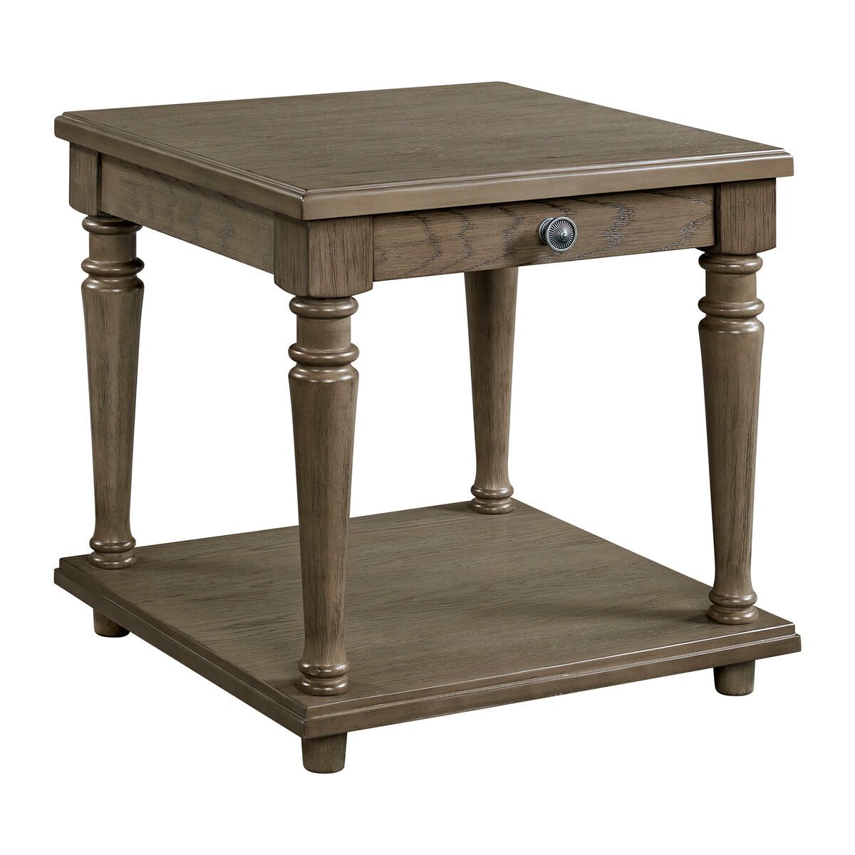 KINGS COURT END TABLE WITH USB IN GREY