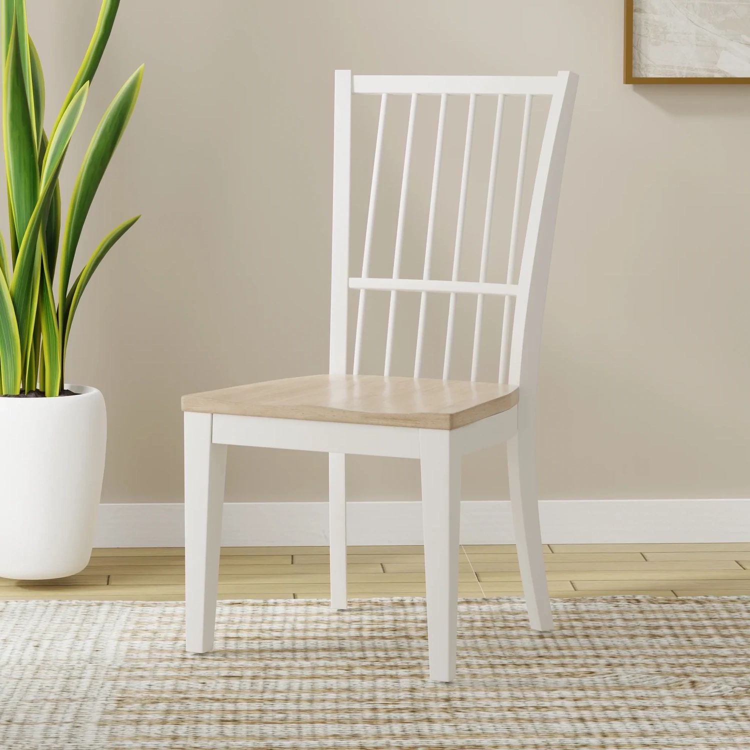 AMERICANA MODERN SPINDLE BACK DINING CHAIR- COTTON (PACK OF 2)