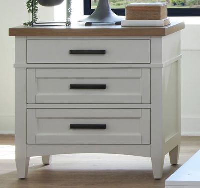 AMERICANA MODERN 3-DRAWER NIGHTSTAND - WHITE