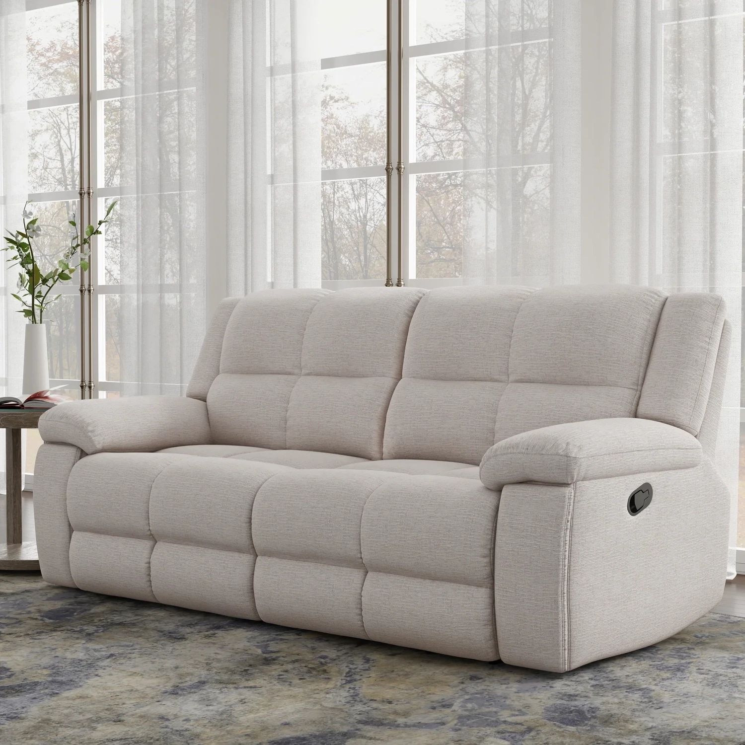 BUSTER DUAL RECLINING CONSOLE SOFA - OPAL TAUPE