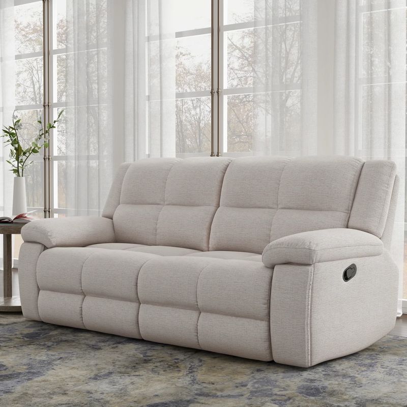 BUSTER DUAL RECLINING CONSOLE SOFA - OPAL TAUPE