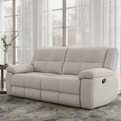 BUSTER DUAL RECLINING CONSOLE SOFA - OPAL TAUPE