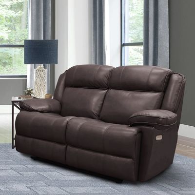 ECLIPSE POWER RECLINING LOVESEAT - FLORENCE BROWN LEATHER