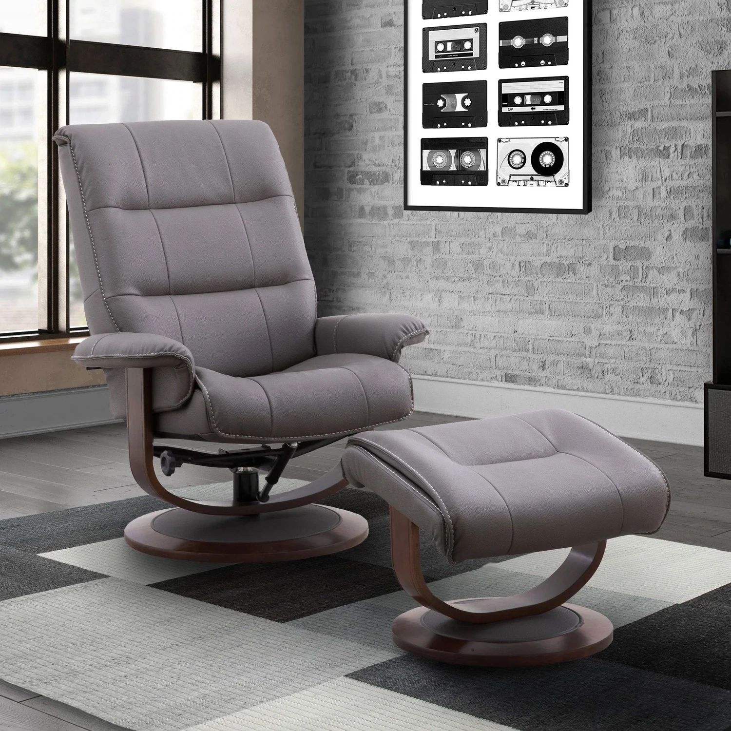KNIGHT CHAIR &amp; OTTOMAN - HAZE