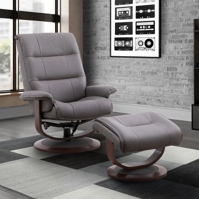 KNIGHT CHAIR &amp; OTTOMAN - HAZE