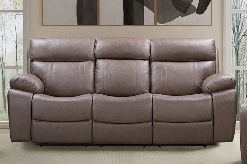 THEON RECLINING SOFA W/ DROPDOWN TABLE - STOKES TOFFEE