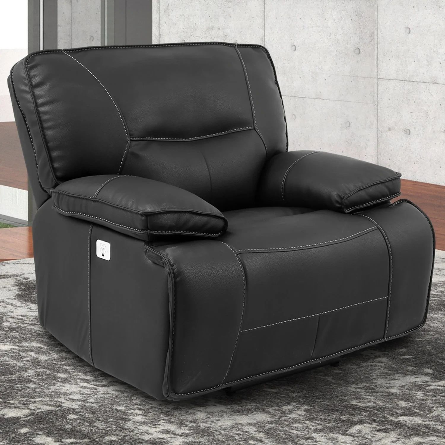 SPARTACUS POWER/POWER RECLINER W/ USB - BLACK