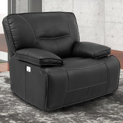 SPARTACUS POWER/POWER RECLINER W/ USB - BLACK