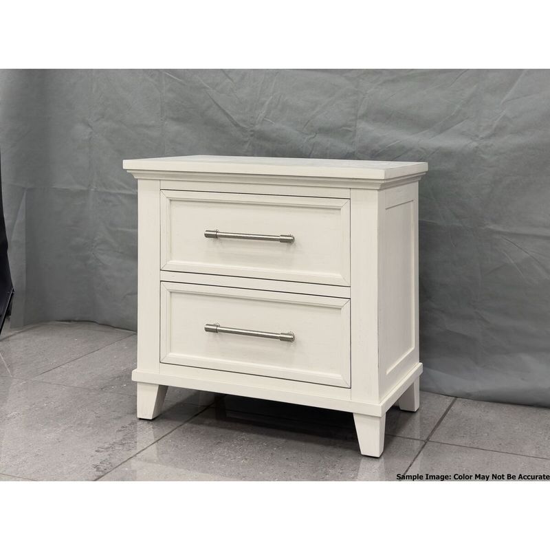 CANTERBURY 2-DRAWER NIGHTSTAND WITH USB IN IVORY