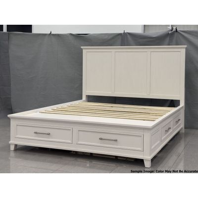 CANTERBURY QUEEN STORAGE BED IN IVORY