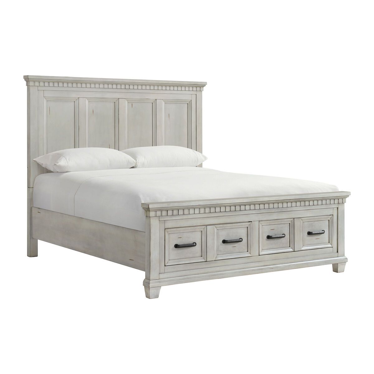 MCCOY KING STORAGE BED IN ANTIQUE WHITE