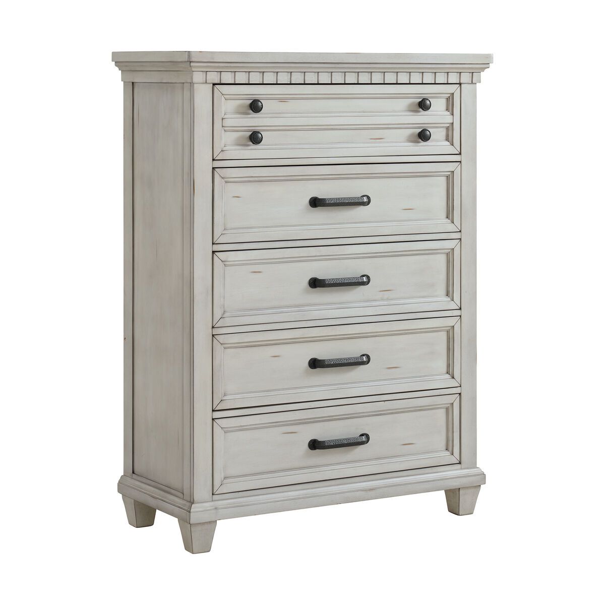 MCCOY 5-DRAWER CHEST IN ANTIQUE WHITE