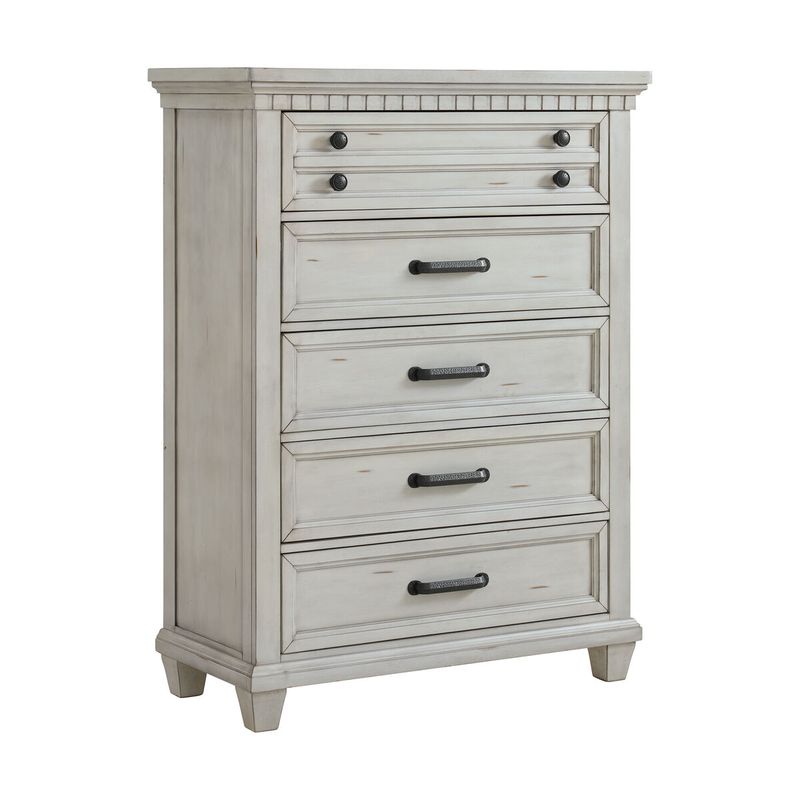 MCCOY 5-DRAWER CHEST IN ANTIQUE WHITE