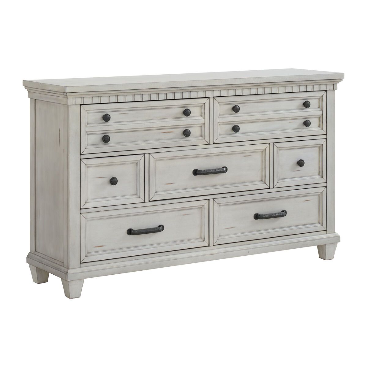 MCCOY 7-DRAWER DRESSER IN ANTIQUE WHITE