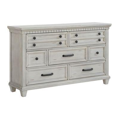 MCCOY 7-DRAWER DRESSER IN ANTIQUE WHITE