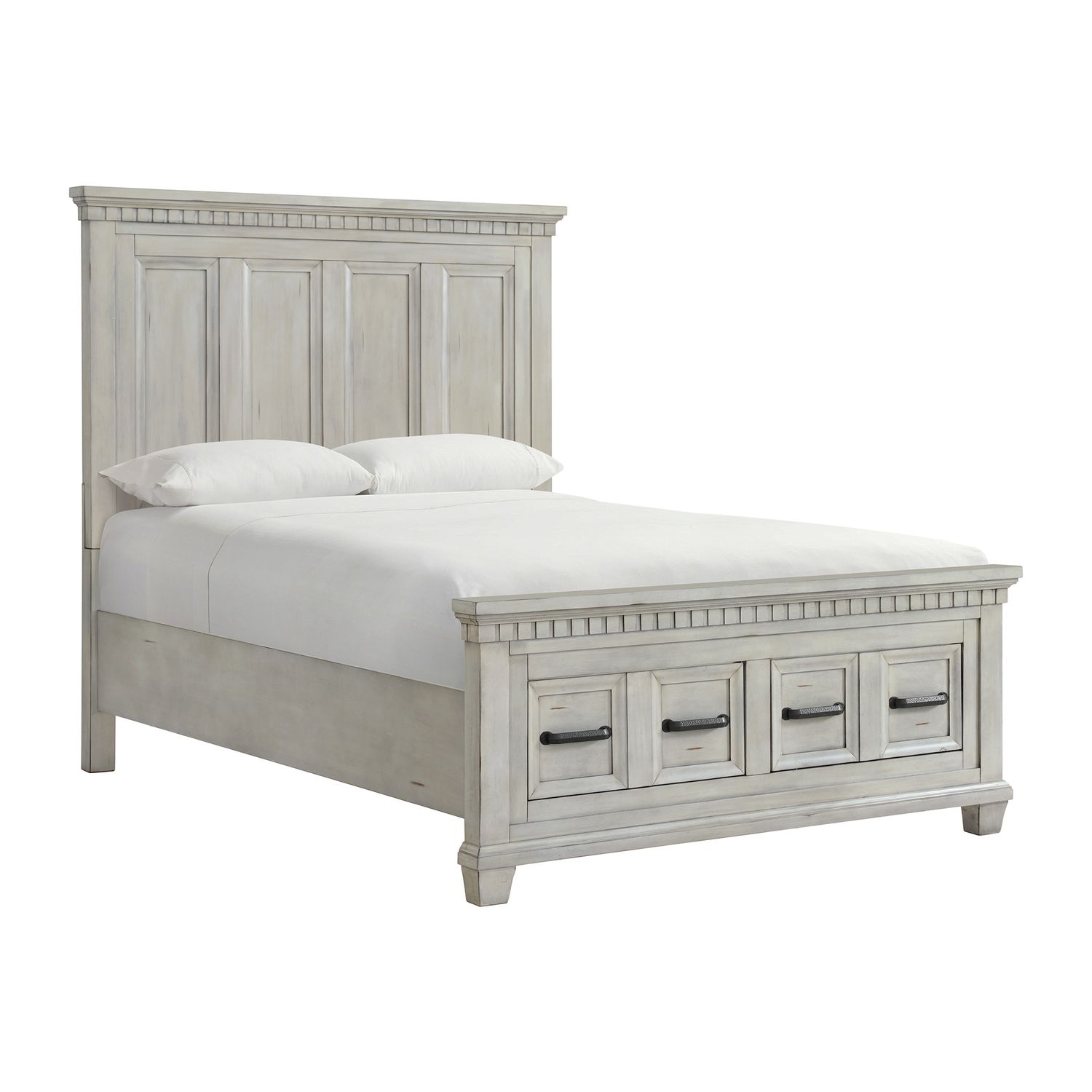 MCCOY QUEEN STORAGE BED IN ANTIQUE WHITE