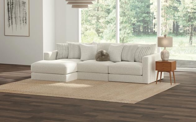 RITZY 3PC SOFA CHAISE - BONE
