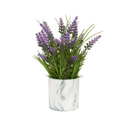 LAVENDER IN MARBLED CERAMIC POT