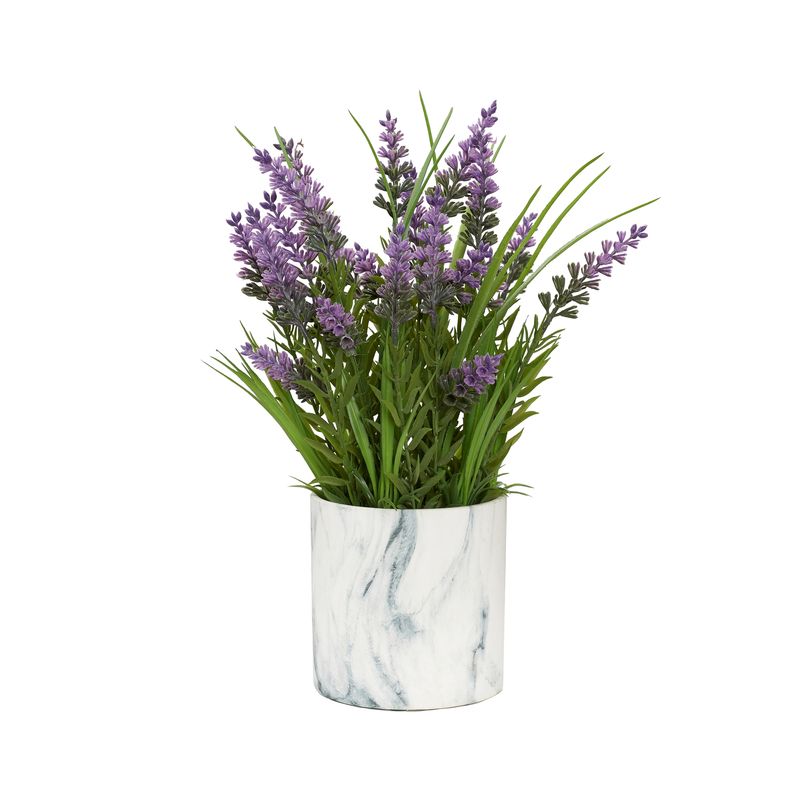 LAVENDER IN MARBLED CERAMIC POT