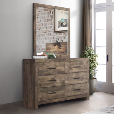 MISTY LODGE MIRROR- GREIGE