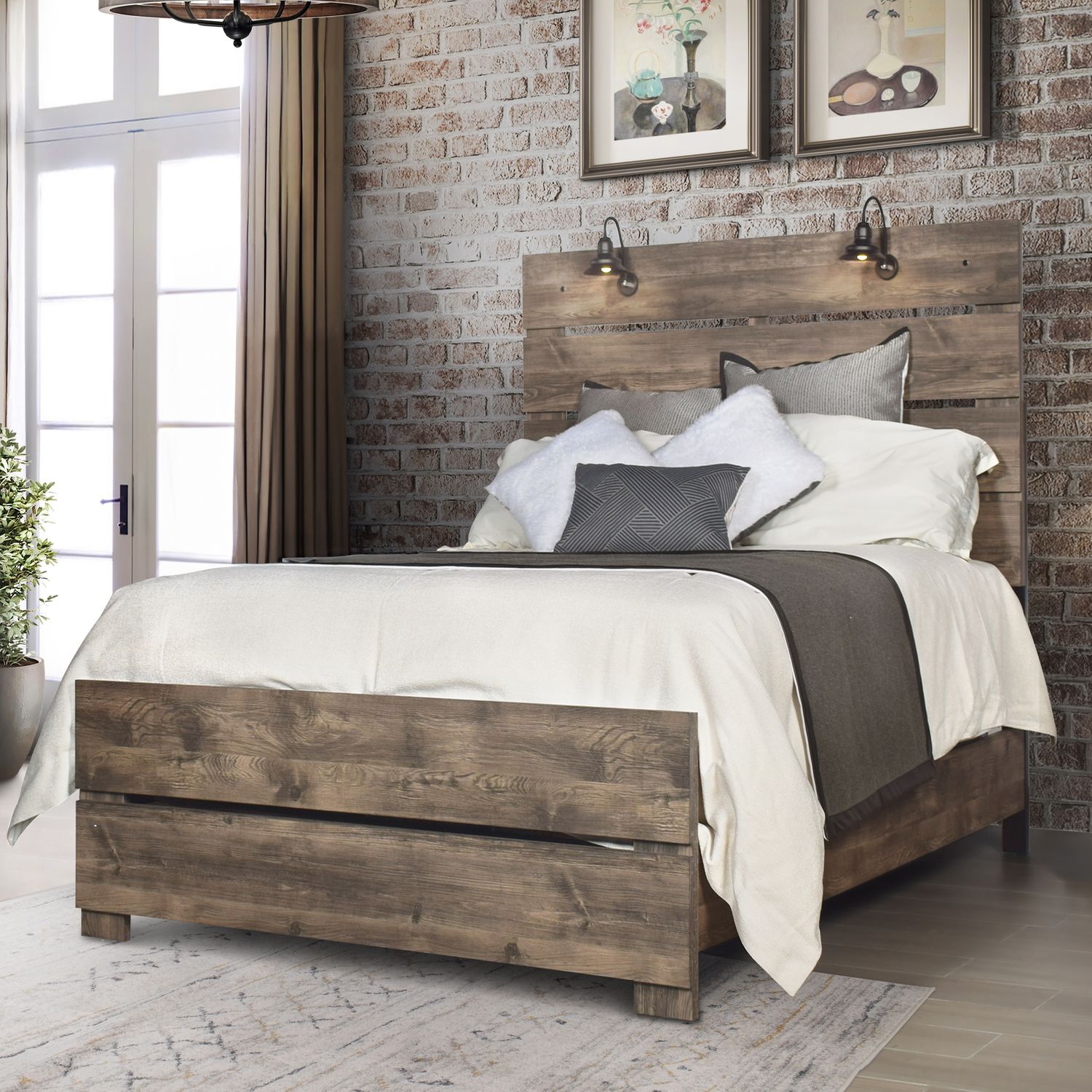 MISTY LODGE QUEEN BED - GREIGE