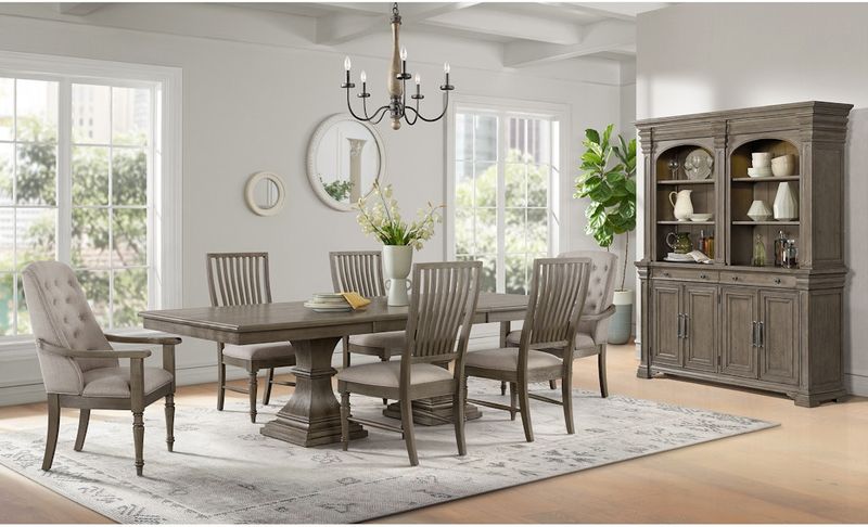 KINGS COURT RECTANGLE DINING SET W/ 4 SIDE &amp; 2 ARM CHAIRS