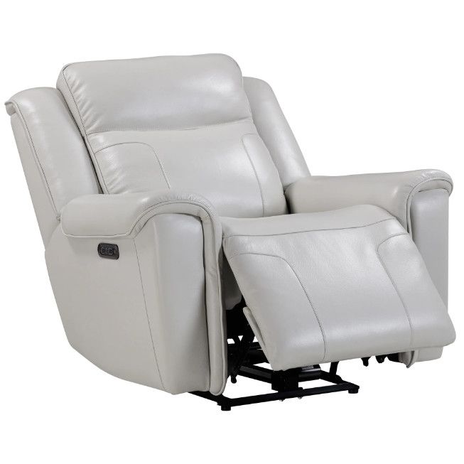 ATLANTIS LEATHER ZERO GRAV RECLINER W/ POWER HEADREST - WHISPER IVORY