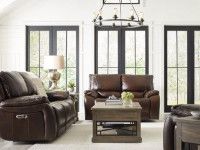 VAIL LEATHER POWER RECLINER- BURNT SIENNA