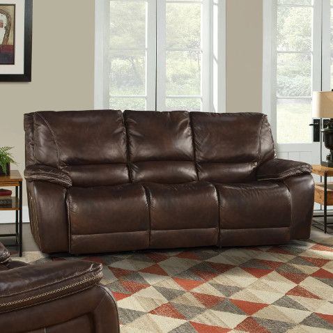 VAIL LEATHER POWER RECLINING SOFA - BURNT SIENNA