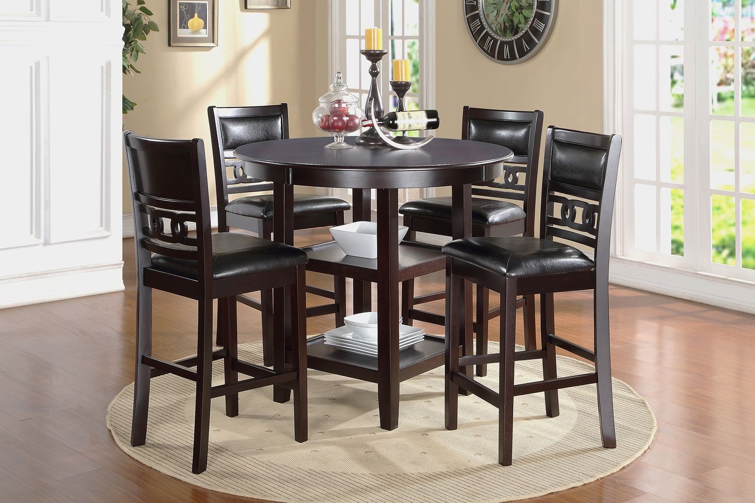 GIA COUNTER DINING 5 PC SET - EBONY
