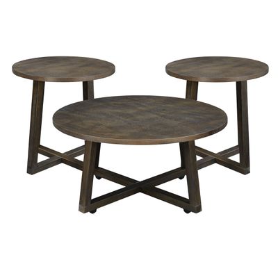 INDUSTRIAL THREE PACK OCCASIONAL TABLES