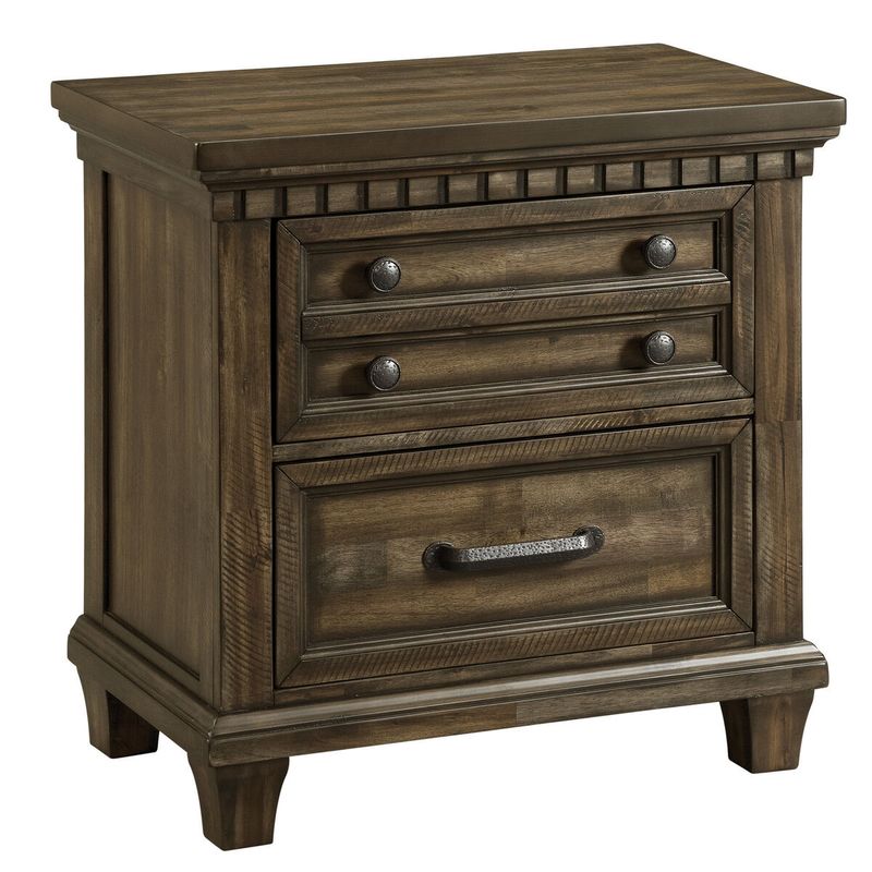 MCCOY 2-DRAWER NIGHTSTAND WITH USB IN CHARCOAL