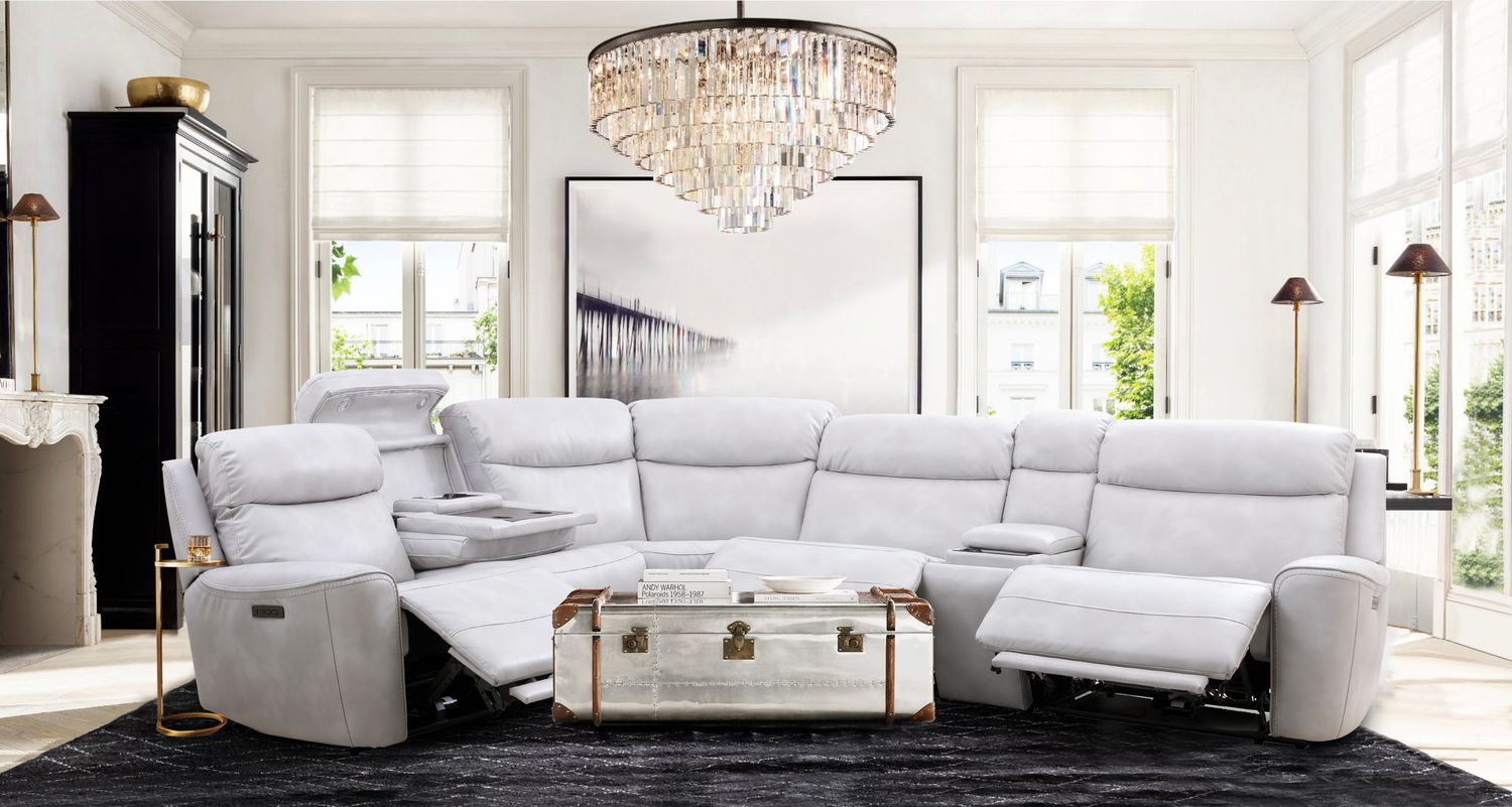 MODULAR 6PC ZERO GRAV RECLINING SECTIONAL - BOLERO FOG
