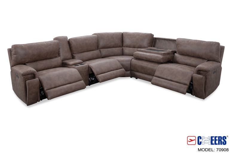 MODULAR 6PC POWER RECLINING SECTIONAL - Cowboy TUMBLEWEED
