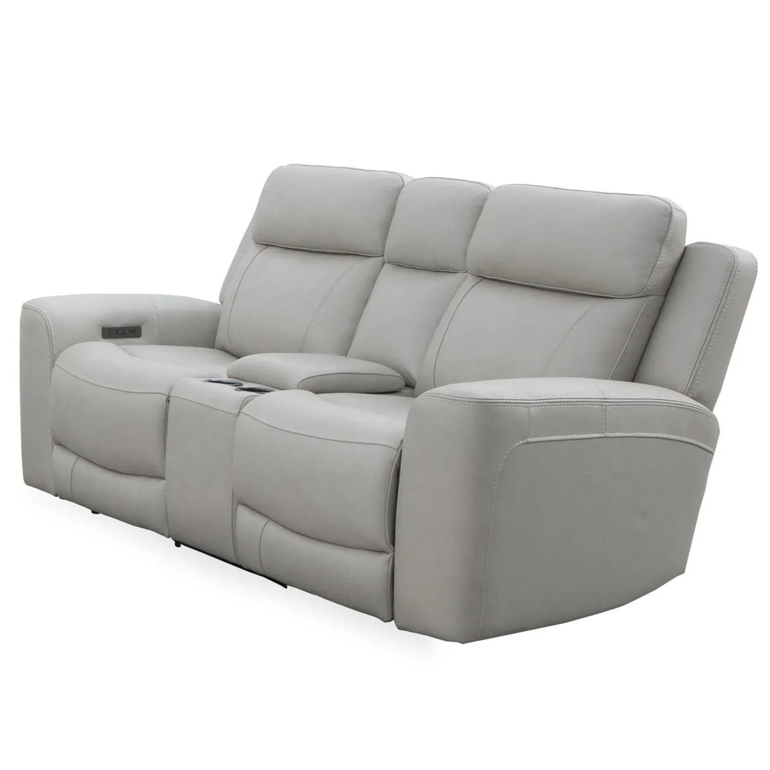 CALGARY LEATHER POWER RECLINER W/ POWER HEADREST - STONE