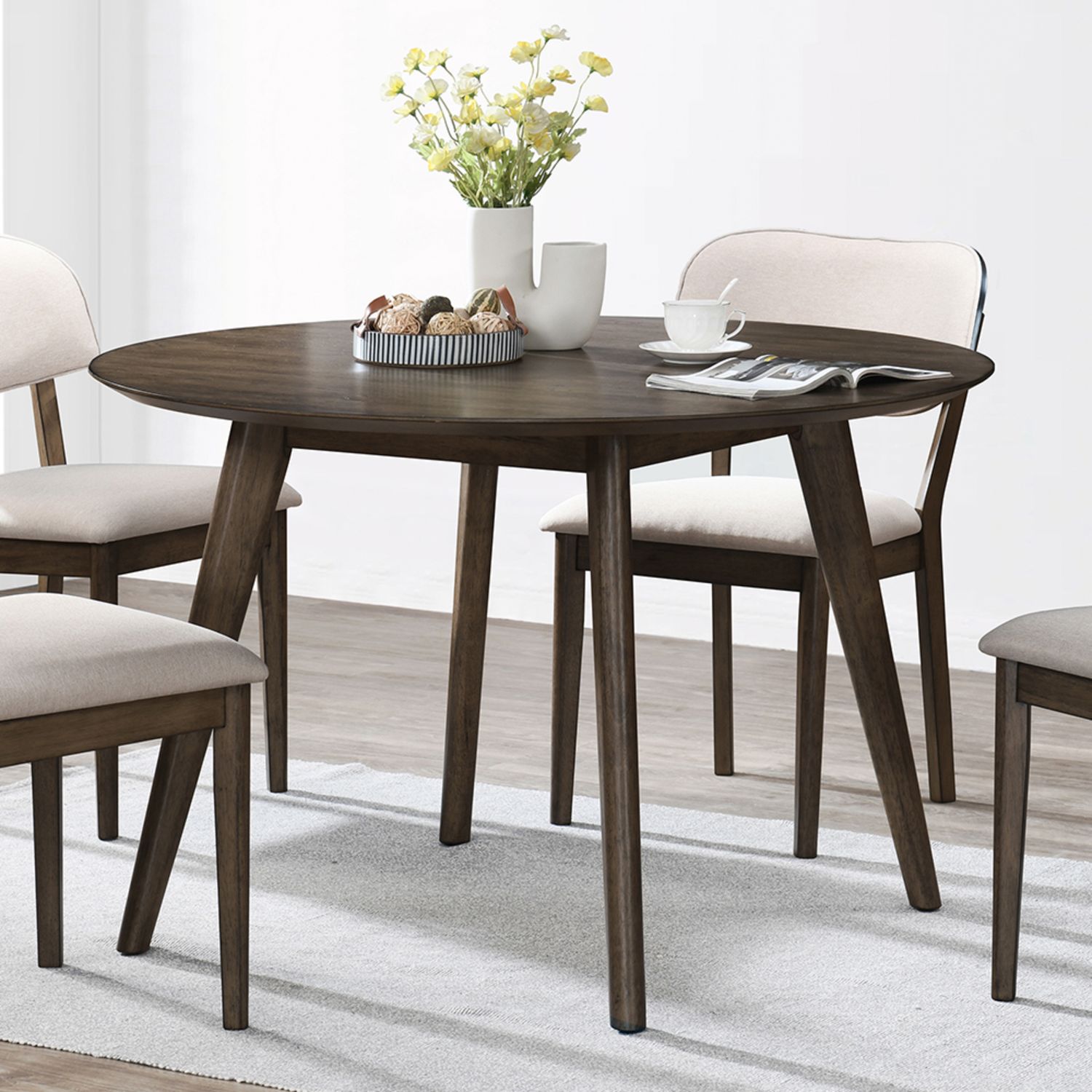 REX 48&quot; ROUND DINING TABLE-WALNUT