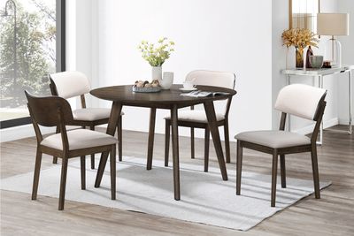 REX - 48&quot; ROUND DINING TABLE + 4 OPEN BACK CHAIRS
