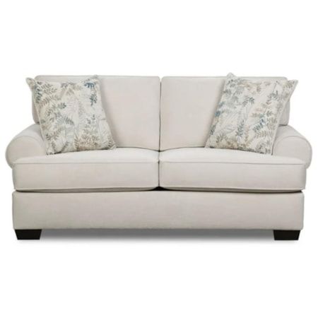 FEATHER CREAM LOVESEAT (DISC)