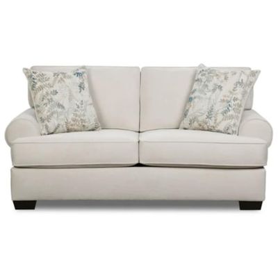 FEATHER CREAM LOVESEAT (DISC)