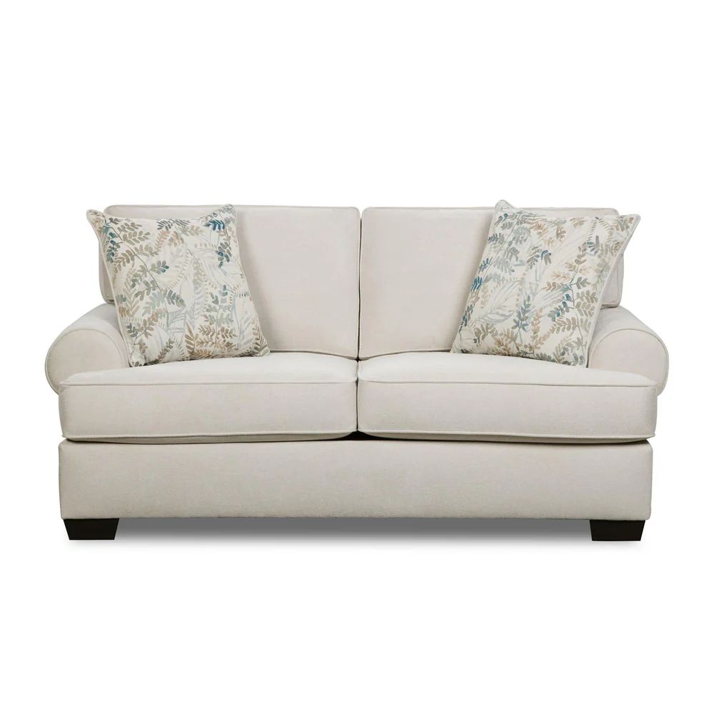 FEATHER CREAM LOVESEAT (DISC)