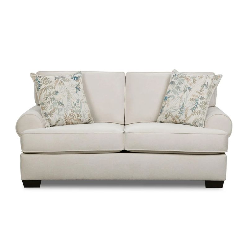 FEATHER CREAM LOVESEAT (DISC)
