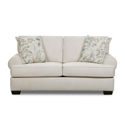 FEATHER CREAM LOVESEAT (DISC)