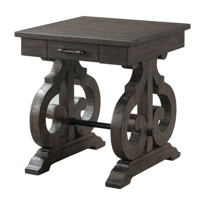 Stone Occasional Square Side Table With Pu Base
