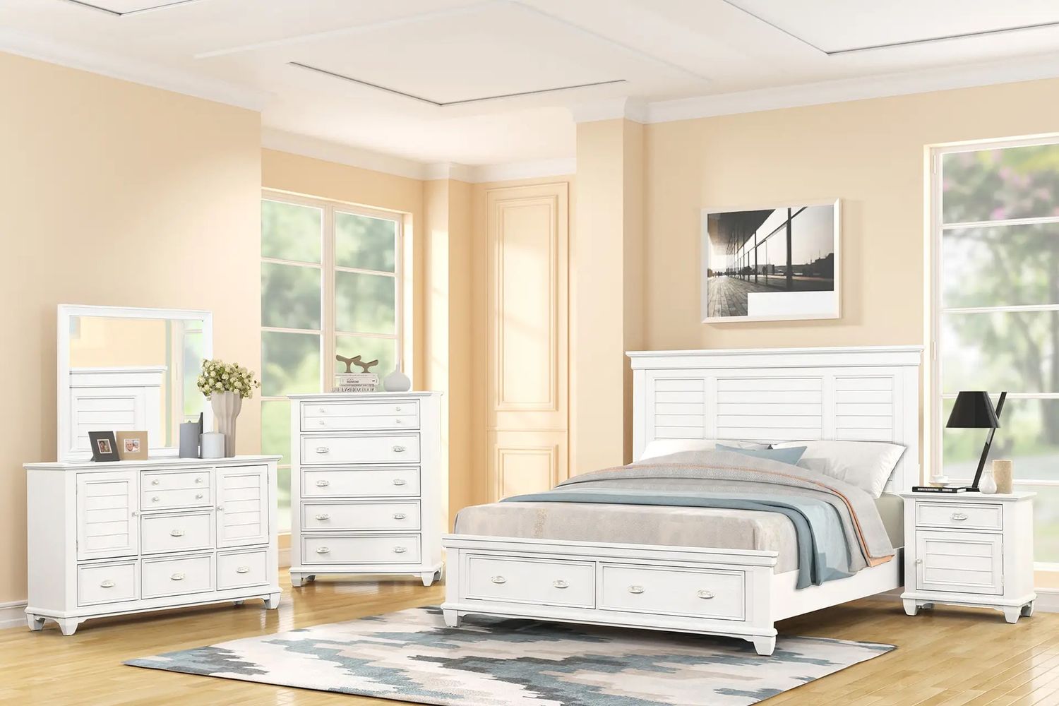JAMESTOWN QUEEN 5PC SET - WHITE
