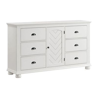 KONA 6-DRAWER DRESSER IN WHITE