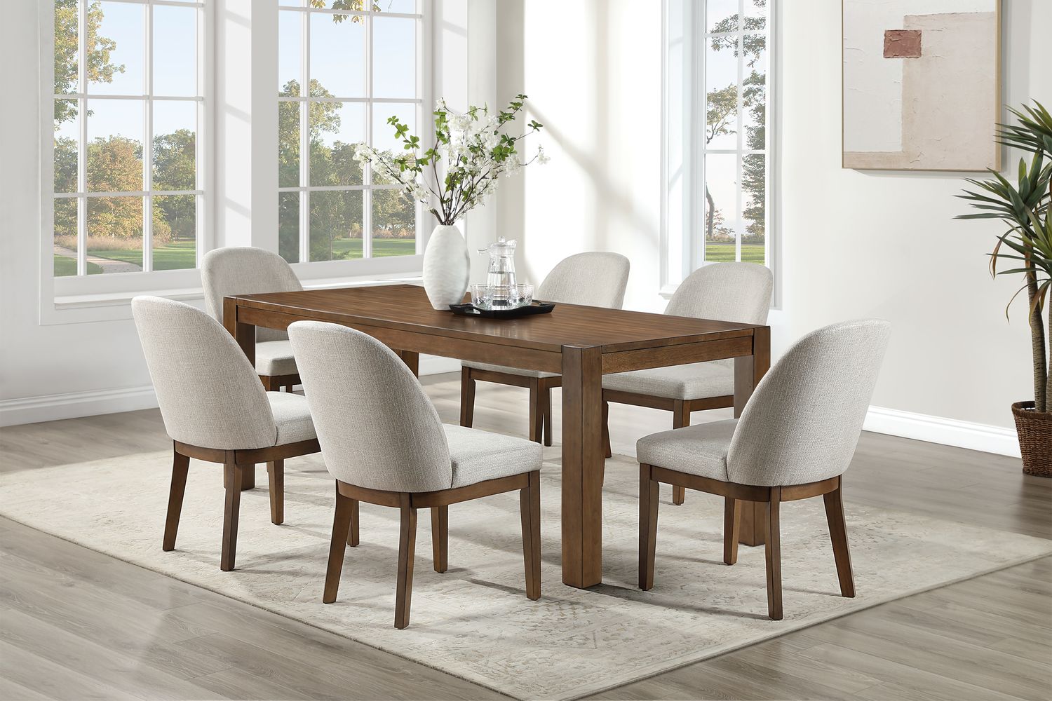 PHOENIX 78&quot; DINING TABLE W / 6 CHAIRS